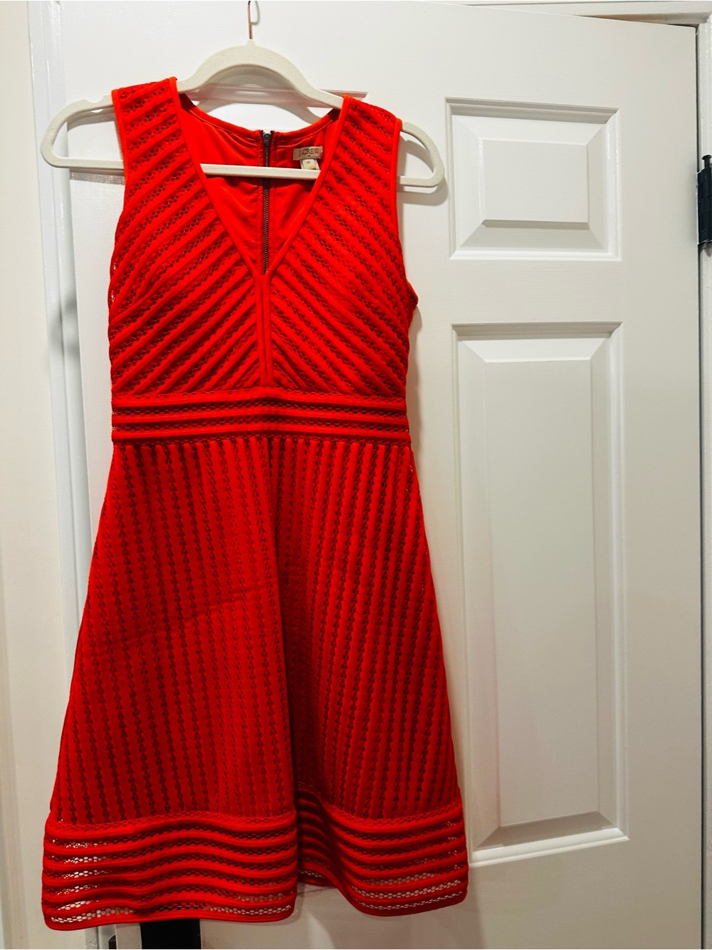 J. Crew Red Textured Fit-and-Flare / A-line Mini Dress - size 00